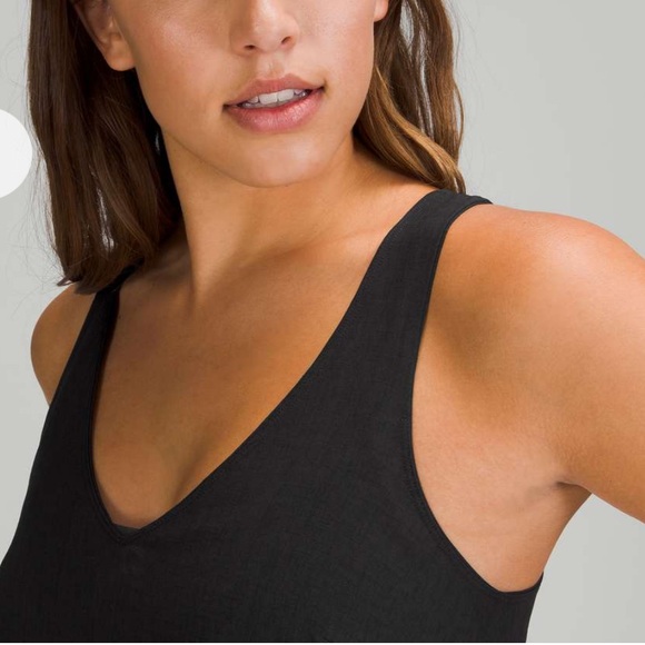 $128 Lululemon V-Neck Midi Dress Black - Picture 2 of 5